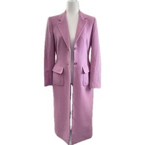 Anne Klein Pink Lavender Wool Maxi Coat